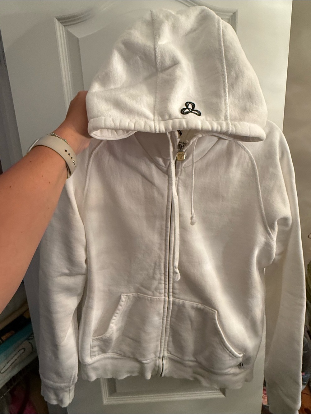 Aritzia TNA White Full Zip Hoodie XL